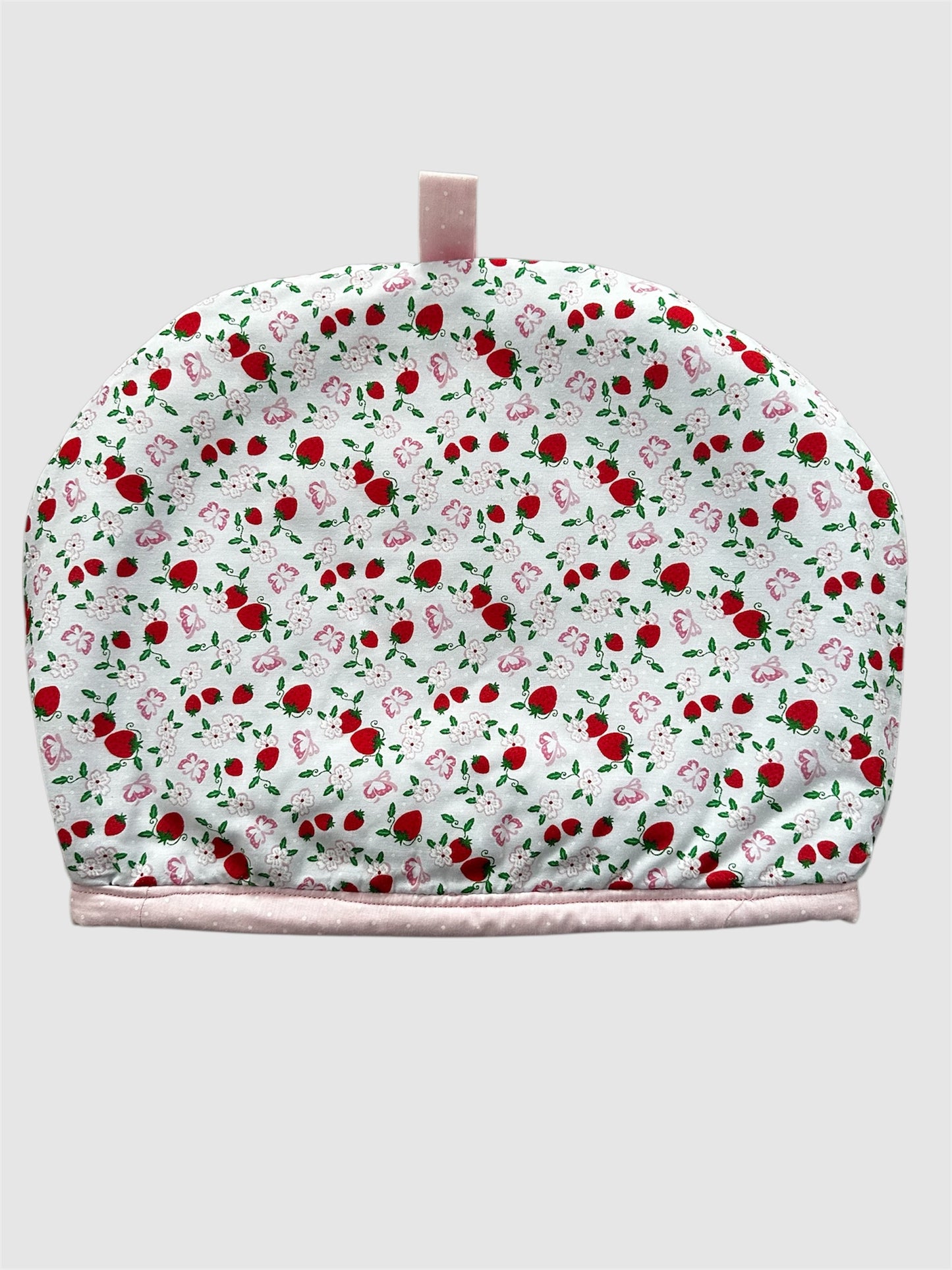 Large Cottage Style Tea Cosy Strawberries & Pink