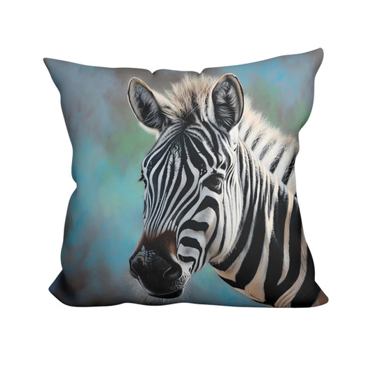 Upholstery Velvet Handmade Cushion, Reverse Corduroy in Rich Teal- Zebra