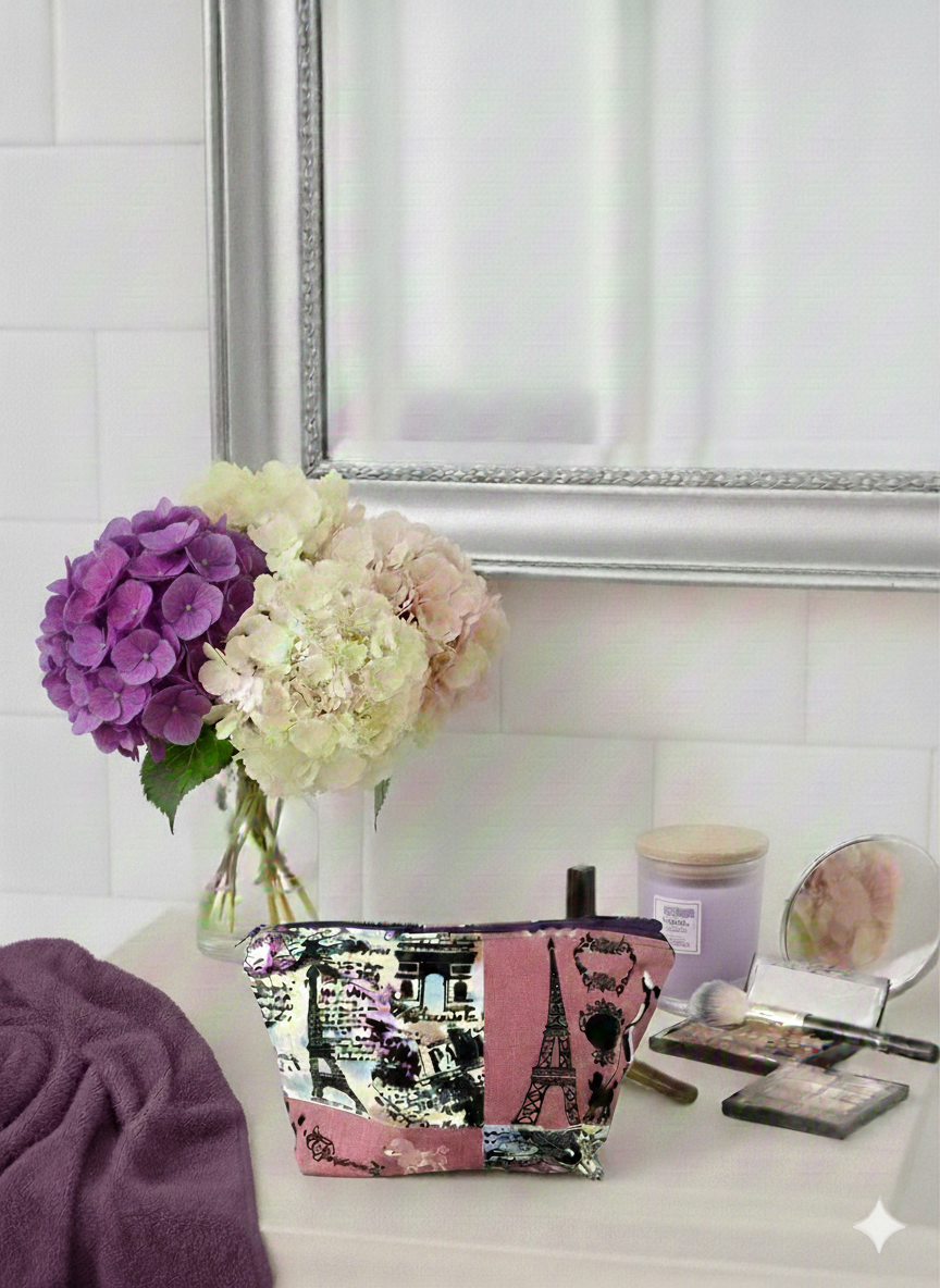 Handmade Parisian Dreams: Medium Cotton Makeup Bag